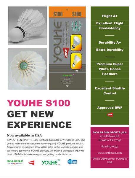 YOUHE - S100 Tournament Shuttlecock - skylarsunsports.com