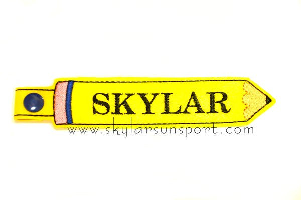 Back to School Pencil Snap Tab - skylarsunsports.com